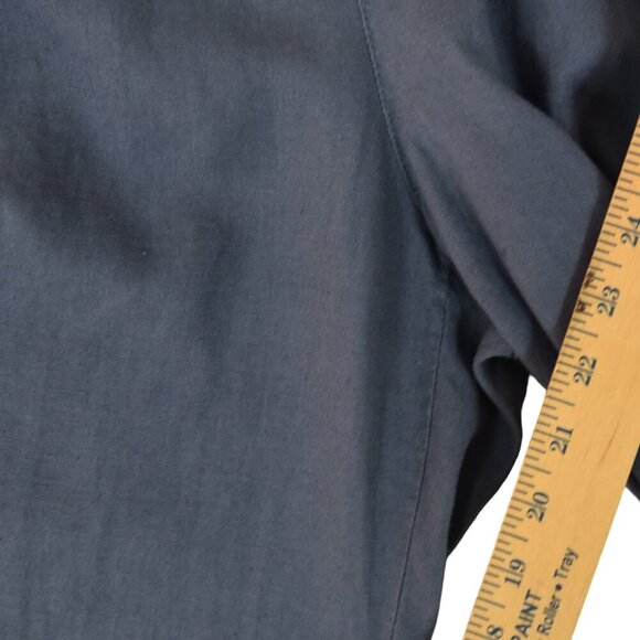 Old Navy Blue Grey Wide Leg Cropped Pants Size XL Linen Blend Elastic Waist - Picture 8 of 9